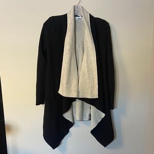 Zara Black and Cream Drape Cardigan